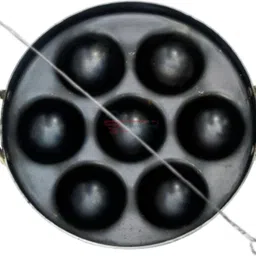zion world 7 Cavity Iron Appam Patra | Paniyaram Pan | with Stainless Steel Turner Rod Paniarakkal 0.5 L capacity 23 cm diameter-picture-21