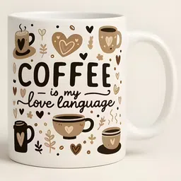 acrebees Coffee Is My Love Language|Mug For Coffee Lover|Best Gift for Coffee Lover-2 Ceramic Coffee Mug image 3