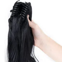 a b s Women's Synthetic Black Straight Clutcher Ponytail Hair Extension image 3