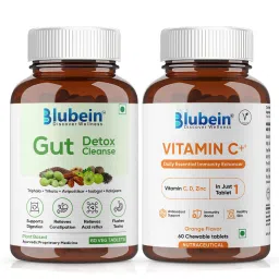 Blubein Immunity Booster Combo | 2-in-1 DEFENCE FORMULA | Vitamin C + Gut Detox | For Stronger Gut & Better Defence - 120 Tablets-picture-18