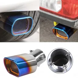 CARIZO Car 60mm Inlet Single Exhaust Muffler Tip Burnt Blue TF-8924-E, Stainless Steel Finish, High-Performance Car Exhaust Upgrade Compatible with Hyundai Verna (2023) image 2