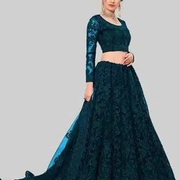 kitvillaa Embroidered Semi Stitched Lehenga Choli image 3