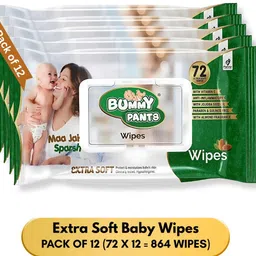 bummy pants Moisturizing Baby Wet Wipes with Vitamin E, Jojoba Oil & Almond Fragrance image 1
