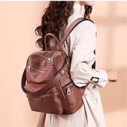 jaisom Medium 25 L Laptop Backpack Medium 25L Backpack Small 15 L Classic Backpack For Women's & Girls ( Tan ) image 2