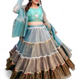 anavi fab fashion Embellished, Self Design Stitched Lehenga Choli-picture-33