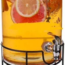 dsrpc 3L Glass Juice Mason Jar Glass Water Dispenser Glass Pitcher with Stand Bottled Water Dispenser-picture-10