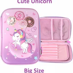 ar jouiet mansion Unicorn Design School Stationery Pencil Big Pouch for kids 3D Art EVA Pencil Box image 1