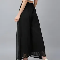 alyana creation Women Relaxed White Georgette Trousers image 2