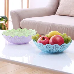 shilpsukh Food Storage Containers Berry Baskets Fruit Basket for Kitchen Set of 3 Plastic Fruit & Vegetable Basket image 4