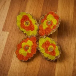 artizen creations Vibrant Floral Rangoli Set – 4 Handmade Pieces for a Glowing Festive Ambience Pack of 4-picture-10