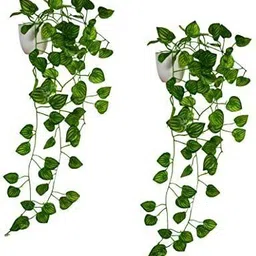 fancymart Home Decor Real Touch Vine Plant Falling with Pot Small Size Wild Artificial Plant with Pot-picture-19