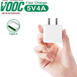 kkth enterprises Wall Charger Accessory Combo for Mobile, For Oppo Reno/2/2Z/2F/Reno 10x Zoom/k3 & All Oppo Type-C Smartphone Contains: Wall Charger, Cable image 2