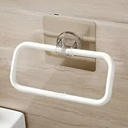 Plastic Square Towel Holder for Bathroom Towel Stand Hanger for Wash Basin White Towel Holder-image-20