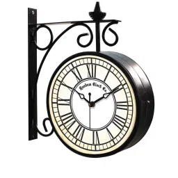 random Double Sided Vintage Multicolour Metal Station Clock image 4