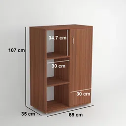 pickwood Reno Bookshelf Cabinet Book Rack Organizer with Shelves for Home Librar Engineered Wood Close Book Shelf image 4