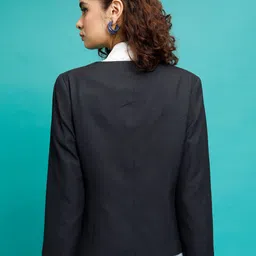 tokyo talkies Women Solid Single Breasted Casual Blazer image 2
