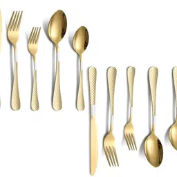 Besillia Gold Premium Flatware Cutlery Silverware Set Knife/Fork/Spoon Set Stainless Steel Table Spoon Set-picture-26