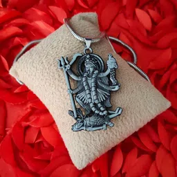 shiv jagdamba Hindu Deity Powerful Mata Goddess Maha Kali Kalika Devi Unique Rhodium Zinc, Metal Pendant image 4