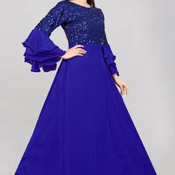 ghateshvar Embroidered Georgette Stitched Anarkali Gown image 2