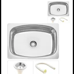 rakrish 16 × 18 × 8 kitchen sink Matte Finish 1.2 mm 1 302 grade with drain coupling 16 × 18 × 8 kitchen sink Matte Finish 1.2 mm 1 302 grade with drain coupling Vessel Sink image 1