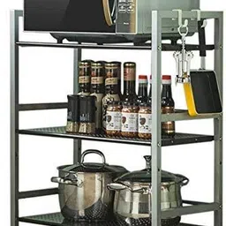 indian decor 45909 Metal Rolling Cart,3/4-Tier Serving Trolley with Wheels Iron Kitchen Trolley image 2