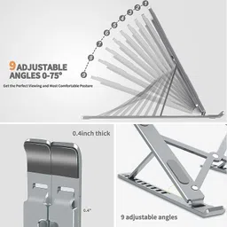 Rich Décor Portable Laptop Stand Compatible with 7-17 inch Laptops Portable Laptop Stand Adjustable Height Steel Desk Stand Rotatable Laptop Stand with Adjustable Height Compatible with 26 - 35 cm Laptops image 4
