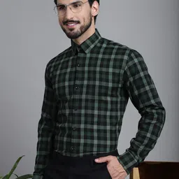 JAINISH Classic Windowpane Checked Pure Cotton Formal Shirt image 3