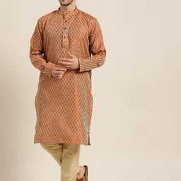 sojanya Men Woven Design Cotton Silk Straight Kurta-picture-14