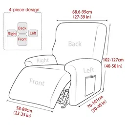 HOUSE OF QUIRK Orange & Grey Printed Fitted 1 Seater Sofa Cover With Arms image 3