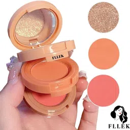 fllek Blusher Highlighter Eyeshadow 3 in 1 Palette Kit Highlighter image 1