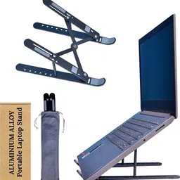 LUCKYY Aluminum Laptop Stand 0.9 Aluminium Floor and Desk Stand Rotatable Laptop Stand with Adjustable Height Compatible with Universal Laptops-picture-12