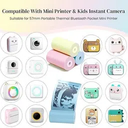 swl Mini Printer Roll ,Non Sticky 3 Colour+6 White Refill Roll For Mini printers Thermal Cash Register Paper image 5