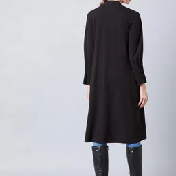 iuga Women Longline Full Sleeve Black Shrug image 2