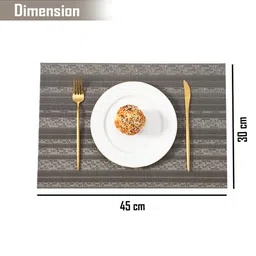 HOKIPO Grey 4-Piece Textured Rectangular Table Placemats image 3