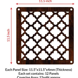 random Walnut Engineering Wood (Pack Of 12) Hanging Room Divider image 4