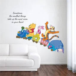 rawpockets 1 Wall Decals ' Kids Room : Animals on Baby Train and Quote ' Wall stickers (PVC Vinyl) Multicolour Self Adhesive Sticker-picture-16