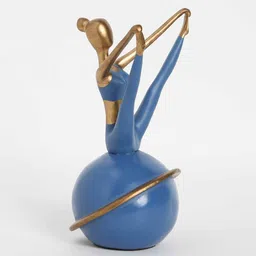casacraft from pepperfry Blue & Gold Polyresin Wide Angle Sitted Pose image 4