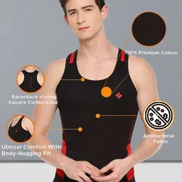 dollar bigboss Pack of 2 Cotton Racerback Styled Gym Men Vest image 4