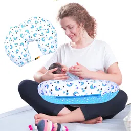 Star-Moon Portable 6 in 1 New Born Baby Feeding Pillow(Star-Moon Blue) Breastfeeding Pillow-image-26