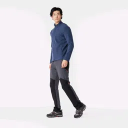nsun quechua Men Solid High Neck Dark Blue Sweater image 4