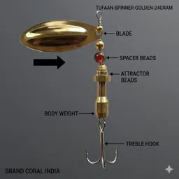 coral india Spinner Bait Brass Fishing Lure image 1