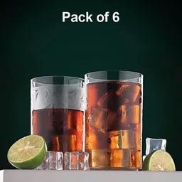 shiv ent (Pack of 6) diamond glass Glass Set Water/Juice Glass image 4