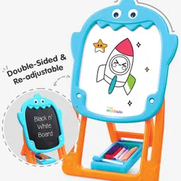 intelliskills Double-Sided Adjustable Chalk & Easel Board With Magnetic Marker for Kids, 2+Yrs-picture-27
