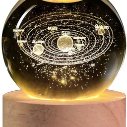 ardaki 3D Solar System Crystal Ball LED Night Lamp with Woden Base,Planet Galaxy Design Night Lamp-picture-32