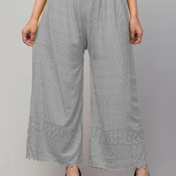 fambee Women Relaxed Grey Viscose Rayon Trousers-picture-25