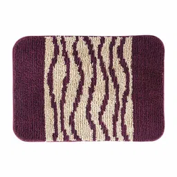 Purple Abstract Polyester 28x20 Inches AntiSkid Bath Mat by Obsessions image 2