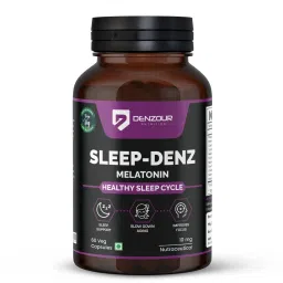 DENZOUR NUTRITION Sleep - Denz Melatonin 10 MG Per Serving | Healthy Sleep Cycle | Helps Sleep Support, Slow Down Aging & Improves Focus - 60 Veg Capsules (60 Servings)-image-34