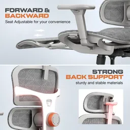 drogo Ergonomic Office Chair for Work from Home Computer Gaming Chair Tray 5D Headrest Mesh Office Executive Chair image 5