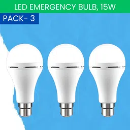 yaroh 15W Rechargeable Inverter LED Bulb with Upto 4H.Power Cut Lighting Pack of_3Y352 4 hrs Bulb Emergency Light-picture-18