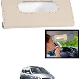 maties Universal Leatherite Rectangle Beige Tissue Box For Car/office/Home-114 Vehicle Tissue Dispenser-picture-15